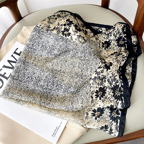 Luxury Horse Print Silk Neck Scarf for Women