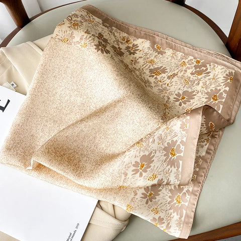 Luxury Horse Print Silk Neck Scarf for Women