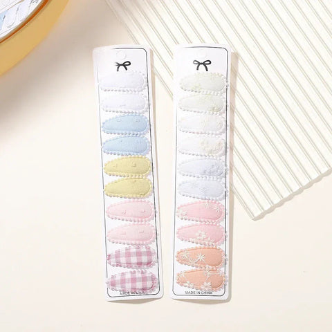 10/20Pcs Cotton Print Hair Clip Hairpin for Girls - Fabric Plaid Mini BB Hair Grips - Cute Baby Hair Accessories - Perfect New Year Gift