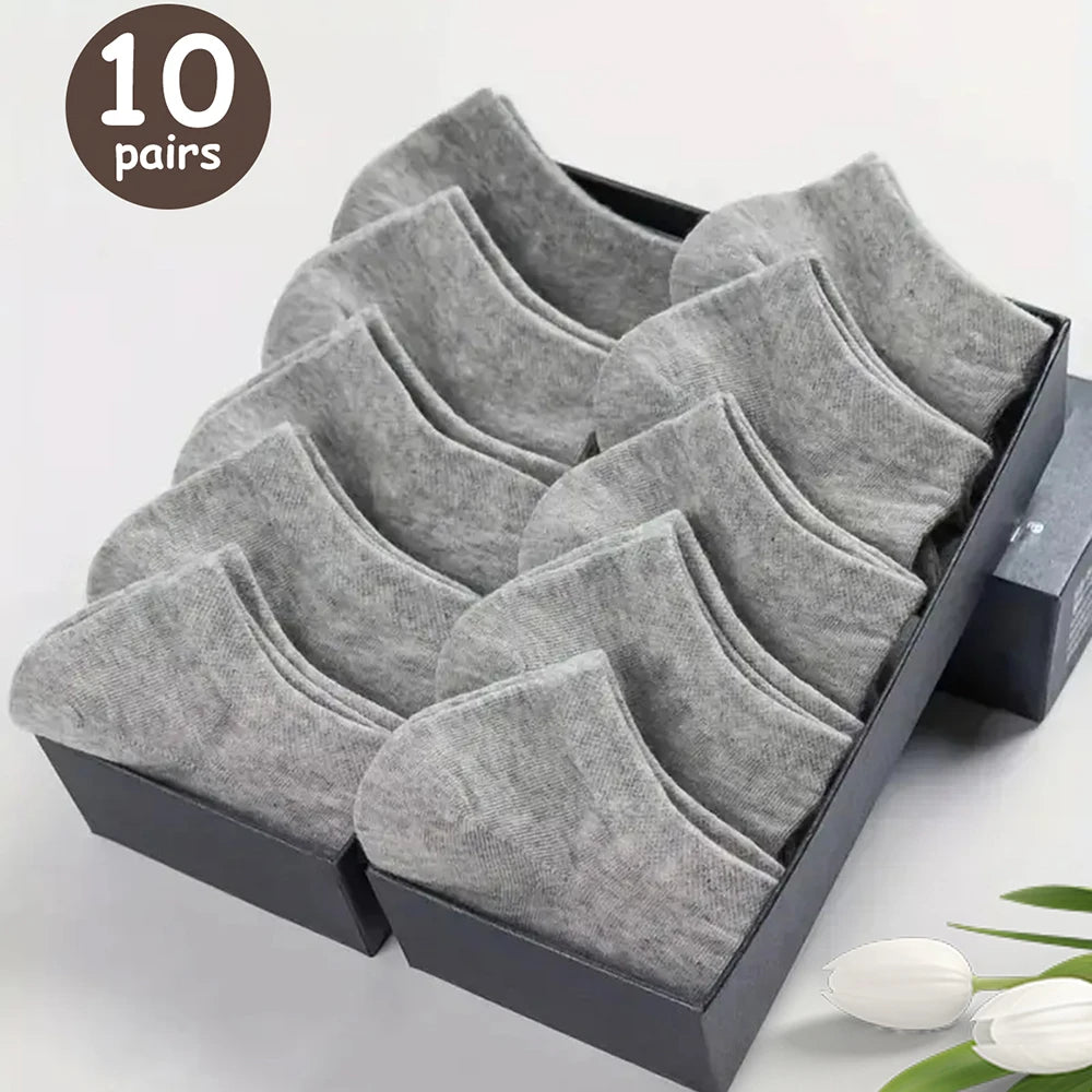 Breathable Deodorant Men's Low Cut Ankle Socks - 10/20/30/40/50 Pairs