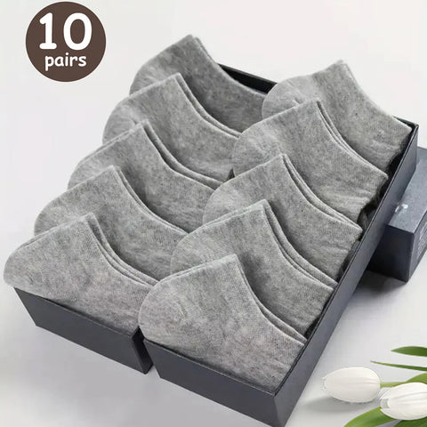 Breathable Deodorant Men's Low Cut Ankle Socks - 10/20/30/40/50 Pairs