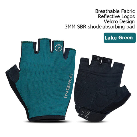 INBIKE Halfvinger fietshandschoenen – Ademende zomer MTB-handschoenen met schokabsorptie
