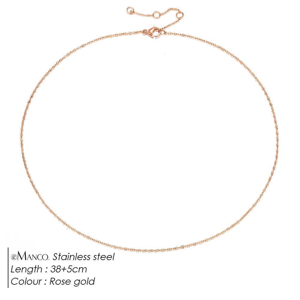 eManco Fine Chain Necklace - Stainless Steel Gold Color Pendants for Women - Perfect Statement Jewelry Gift