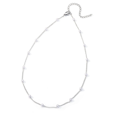 Stainless Steel Beaded Round Snake Chain Necklace for Women - Gold Geometric Luxury Jewelry