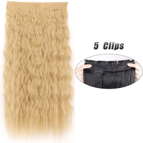 Synthetic 5 Clip In Hair Extensions 80CM - Long Straight Hairpiece