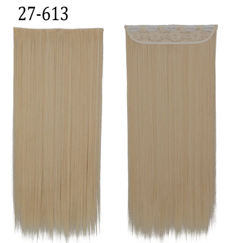 Long Straight Hairstyle 5 Clip Natural Hair Extension
