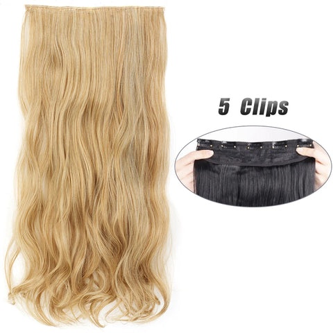 Synthetic 5 Clip In Hair Extensions 80CM - Long Straight Hairpiece