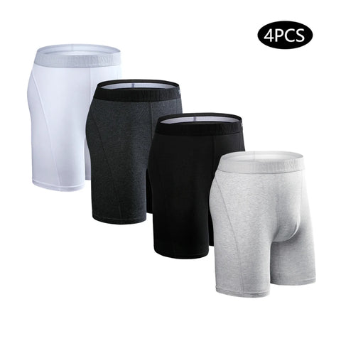 4 stuks Plus Size Lange Boxers voor Heren
