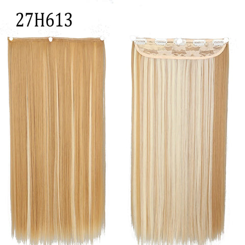 Long Straight Hairstyle 5 Clip Natural Hair Extension