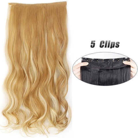 Synthetic 5 Clip In Hair Extensions 80CM - Long Straight Hairpiece