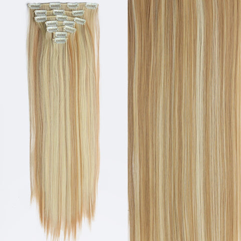 22-Inch Long Straight Wavy Hair Extensions Set