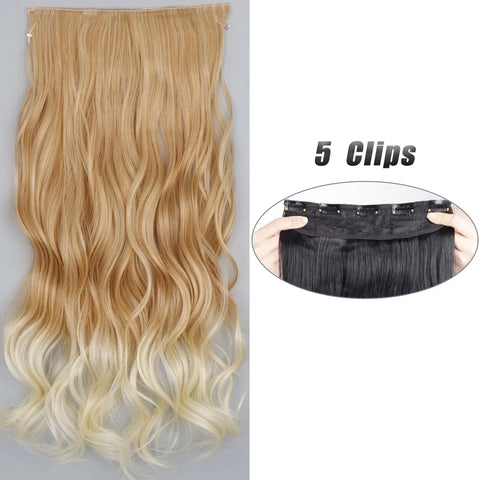 Synthetic 5 Clip In Hair Extensions 80CM - Long Straight Hairpiece