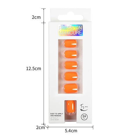 Short Full Press on Nails Set - 24 Pcs