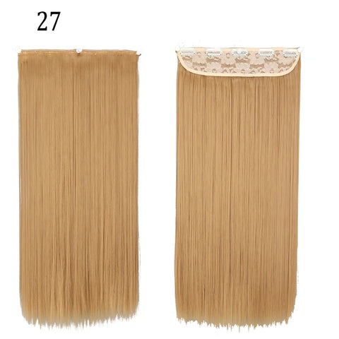 Long Straight Hairstyle 5 Clip Natural Hair Extension