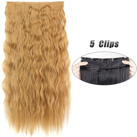 Synthetic 5 Clip In Hair Extensions 80CM - Long Straight Hairpiece