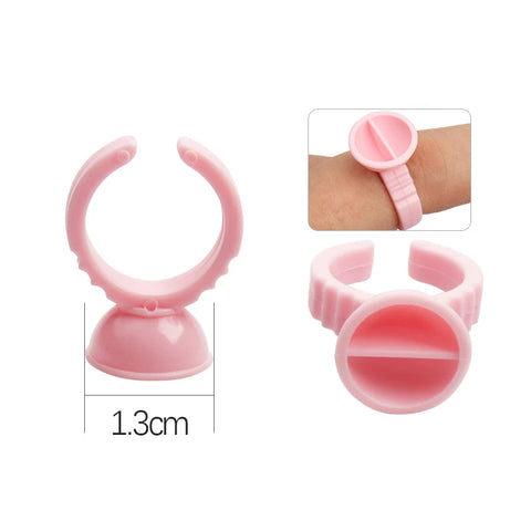 AILEISHI 100Pcs Disposable Eyelash Glue Fan Cup Rings