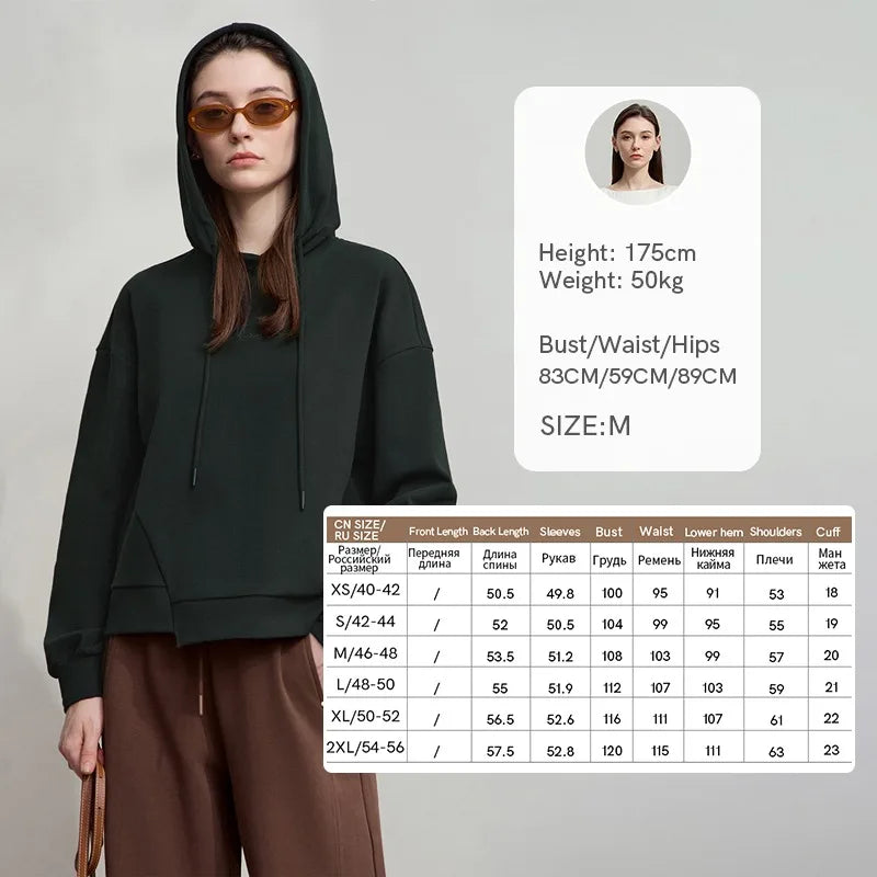 AMII Minimalist Women Hoodie Cotton 2025