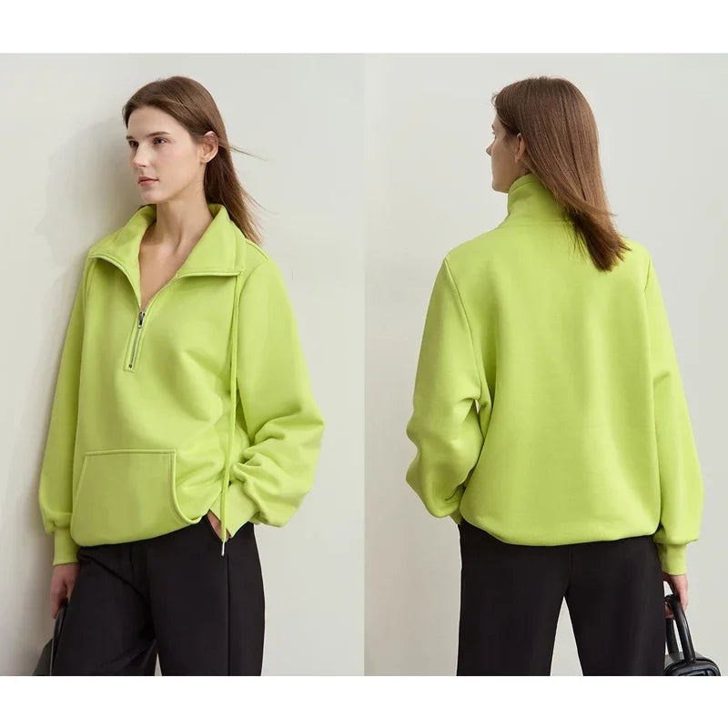 AMII Minimalism Women's Turtleneck Sweatshirt