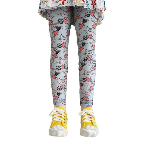 Cute Flower Print Girls Leggings