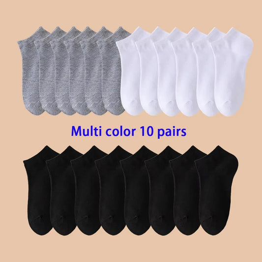 10/20 Pairs Unisex Casual Boat Socks - Thin & Breathable