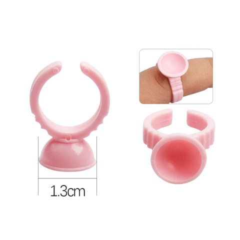 AILEISHI 100Pcs Disposable Eyelash Glue Fan Cup Rings