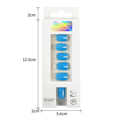 Short Full Press on Nails Set - 24 Pcs