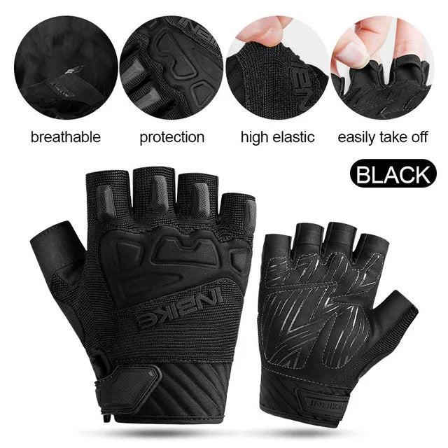 INBIKE Zomer MTB Fiets Handschoenen - Gel Gevoerde Halfvinger Fiets Handschoenen voor Heren
