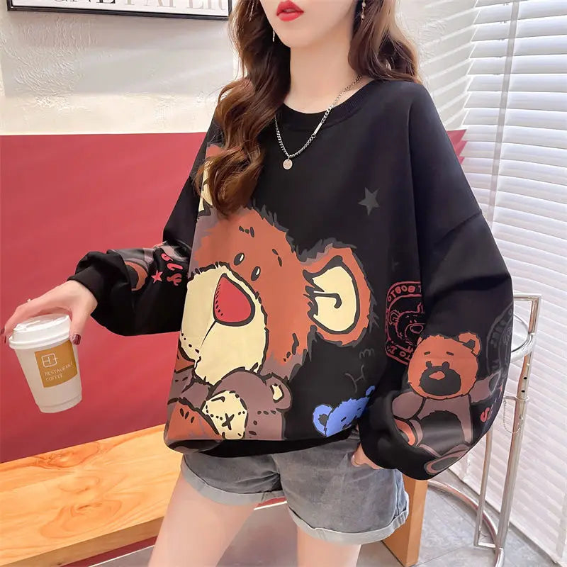Kawaii Green Graphic Women's Sweatshirt