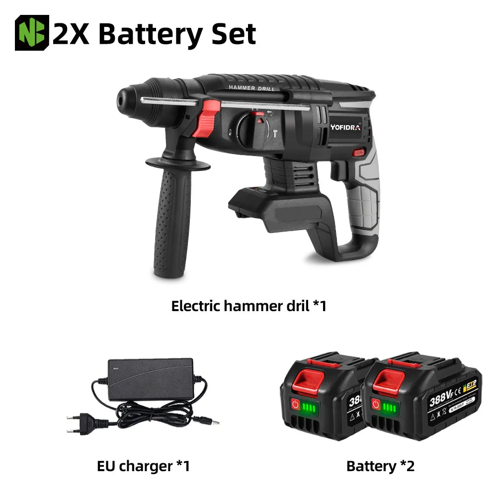 1680W 26mm Brushless Cordless Rotary Hammer – Multi-Function Impact Drill for Makita Battery Pin