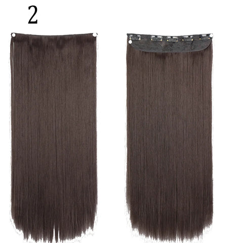 Long Straight Hairstyle 5 Clip Natural Hair Extension