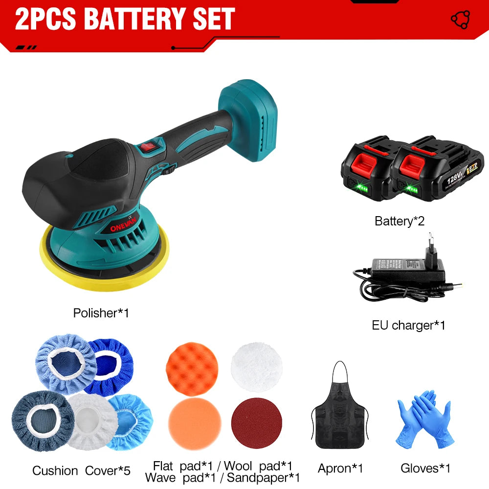 ONEVAN 6-Speed Cordless Car Polisher – Electric Waxing Machine for Makita Battery Pin