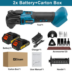 GΣ 20000OPM Cordless Quick-Release Oscillating Tool – Anti-Vibration Multi-Function Trimmer for Makita 18V Battery Pin