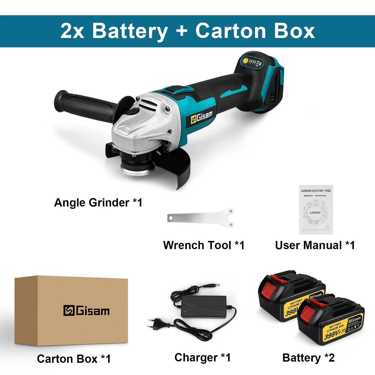 GΣ 125mm Brushless Cordless Angle Grinder – Variable Speed M14 Cutting Tool for Makita 18V Battery Pin