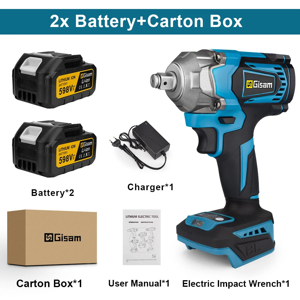 G Perfil 1200Nm Brushless Cordless Impact Wrench – 1/2" Electric Driver for Makita 18V Battery Pin