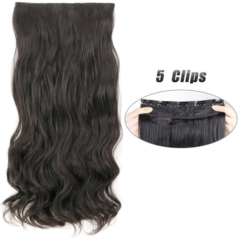 Synthetic 5 Clip In Hair Extensions 80CM - Long Straight Hairpiece