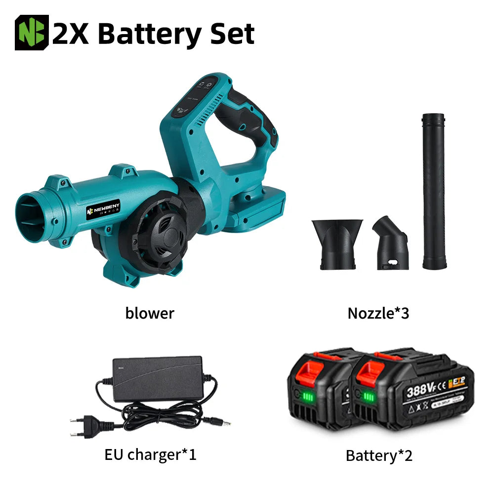 NEWBENY 3-Speed 350km/h Electric Leaf & Snow Blower – 270° Adjustable Cordless Blower Tool for Makita Battery Pin