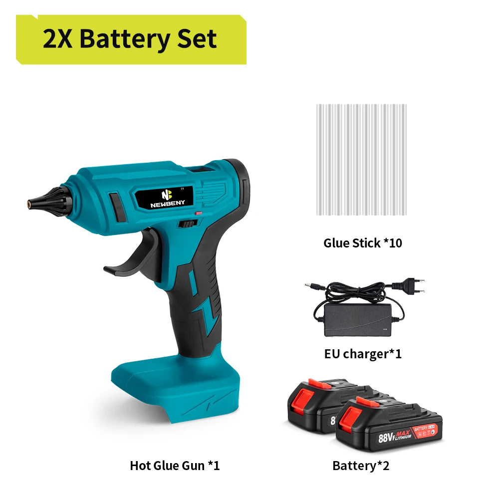 NEWBENY 280°C Cordless Hot Glue Gun – 11mm with 10 Glue Sticks for DIY & Repairs, Compatible with Makita Battery Pin