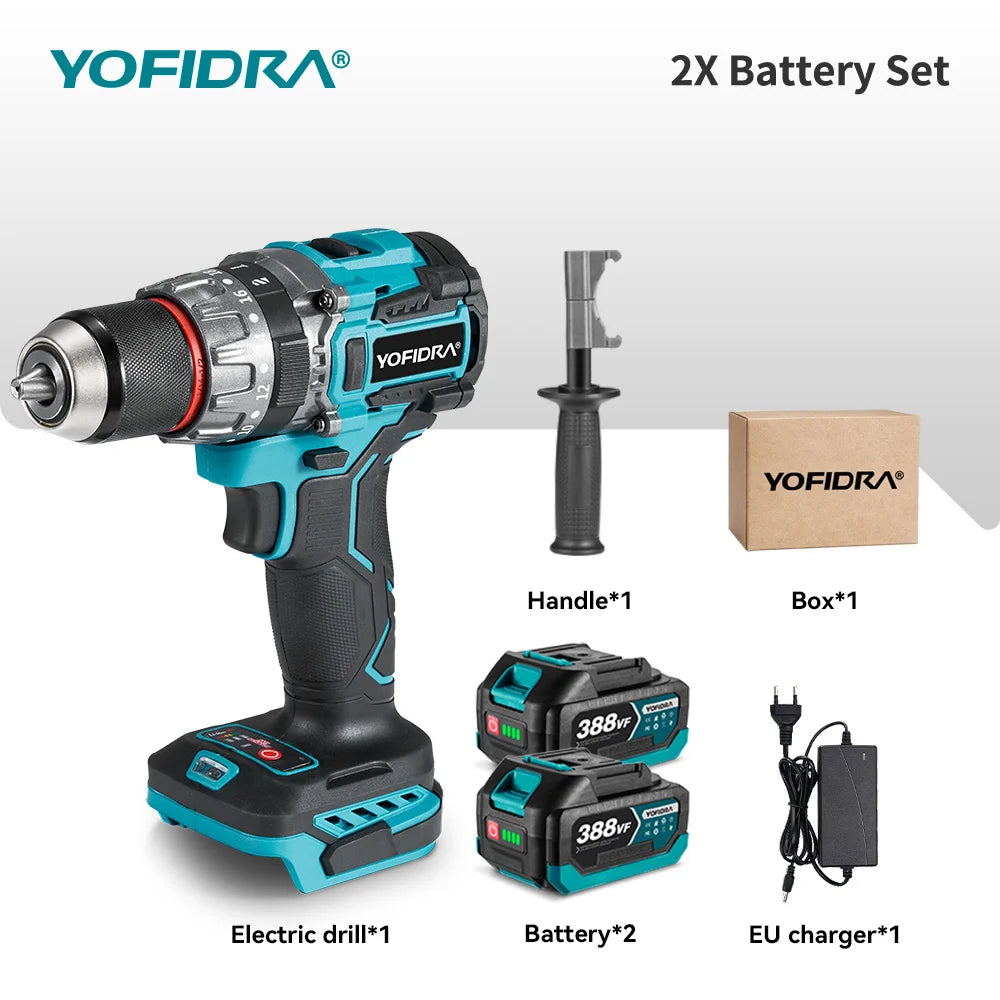 YOFIDRA 700Nm Brushless Cordless Impact Drill – Electric Screwdriver for Woodworking, Flooring & Panels, Compatible with Makita Battery Pin