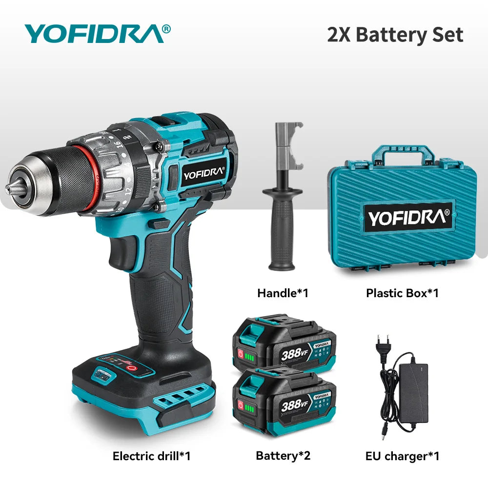YOFIDRA 700Nm Brushless Cordless Impact Drill – Electric Screwdriver for Woodworking, Flooring & Panels, Compatible with Makita Battery Pin