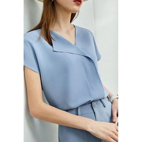 AMII Minimalism Chiffon Shirts & Blouses