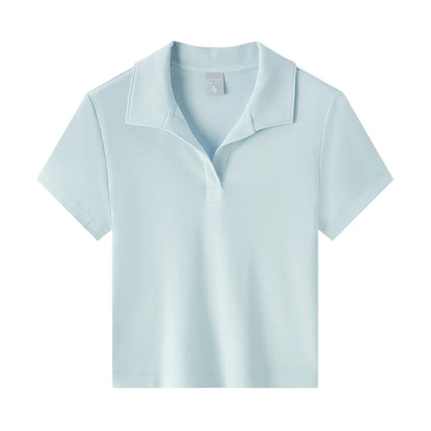 Senma Dames 2024 Zomer Slim Gebreid Poloshirt 