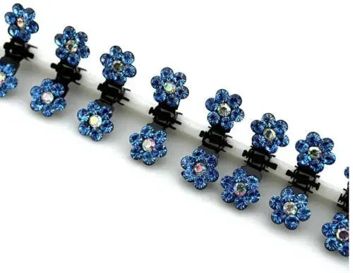 6 stuks mini-haarspeldjes met strass - antislip bloemenhaaraccessoires voor vrouwen en meisjes