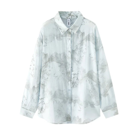 Semir Long Sleeve Shirt Dames - Oversized Artistieke Stijl