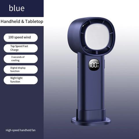 Portable Mini Electric Hand Fan - USB Rechargeable with LED Display