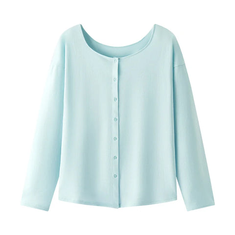 Semir Long Sleeve T-Shirt Women U Neck Cardigan