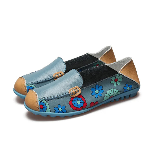 WOIZGIC Ladies Genuine Leather Flats for Spring & Autumn
