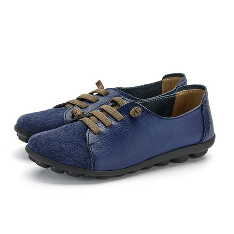 WOIZGIC Dames loafers van echt leer met ballerina's