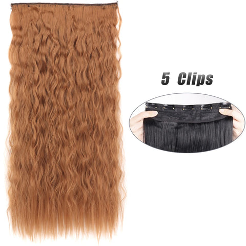 Synthetic 5 Clip In Hair Extensions 80CM - Long Straight Hairpiece