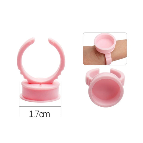 AILEISHI 100Pcs Disposable Eyelash Glue Fan Cup Rings