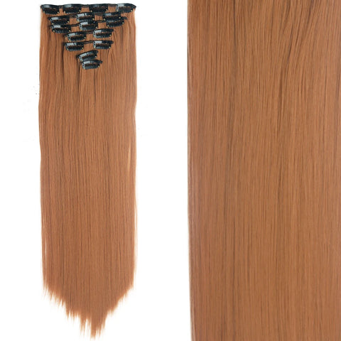 22-Inch Long Straight Wavy Hair Extensions Set